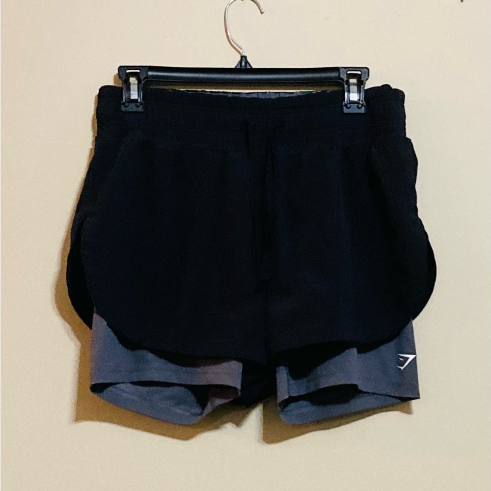 Gymshark Black and Gray Athletic Shorts